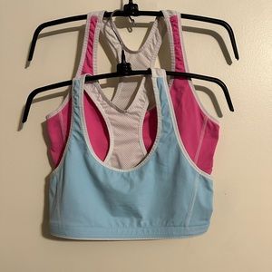 Champion Pink and Blue Sports Bras, Size M
